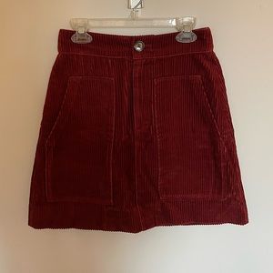 H&M Burgandy/Red Corduroy Skirt